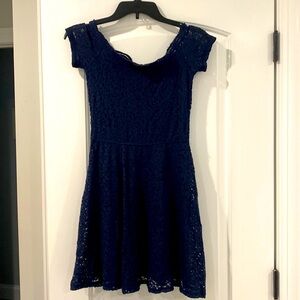 Navy Blue Hollister Lace Dress, XS